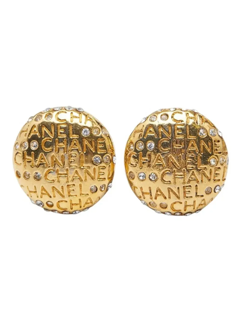 Chanel Earrings Rhinestone Gold-Tone #247018C58B